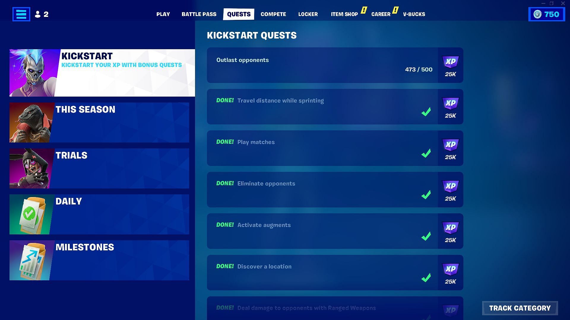 'Kickstart' your Battle Pass by completing these quests (Image via Epic Games/Fortnite)